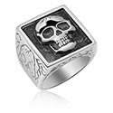 Bagues, Bague avec motif tête de mort, Acier chirurgical 316L