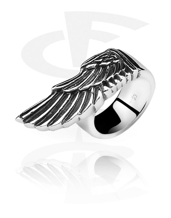 Gyűrűk, Gyűrű val vel szárny dizájn, Sebészeti acél, 316L