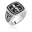 Signet Ring avec Fleur-de-lis design