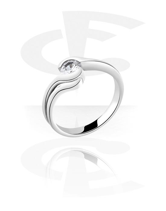 Gyűrűk, Gyűrű val vel Kristálykő, Sebészeti acél, 316L