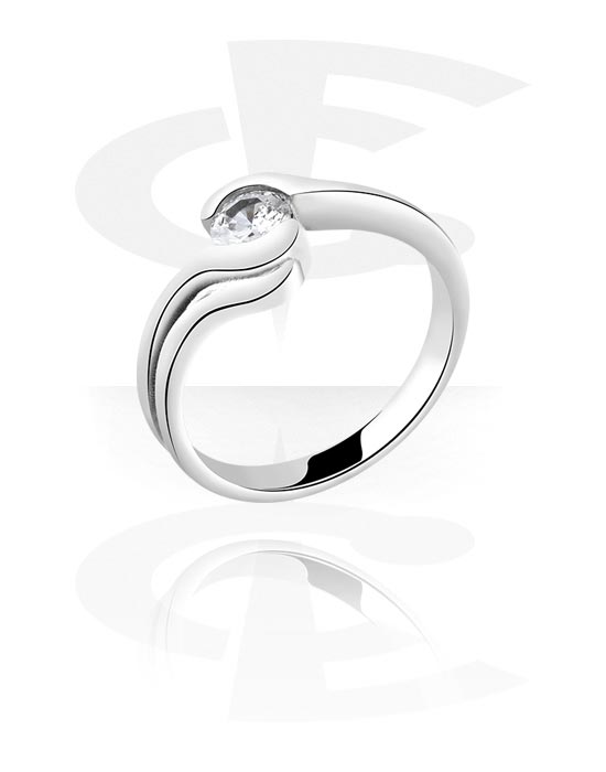 Anéis, Anel com pedra de cristal, Aço cirúrgico 316L
