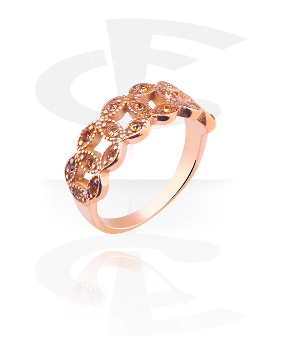 Prsteny, Ring, Chirurgická ocel 316L pozlacená růžovým zlatem