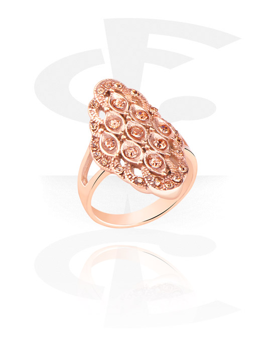 Prstene, Ring, Chirurgická oceľ 316L pozlátená ružovým zlatom