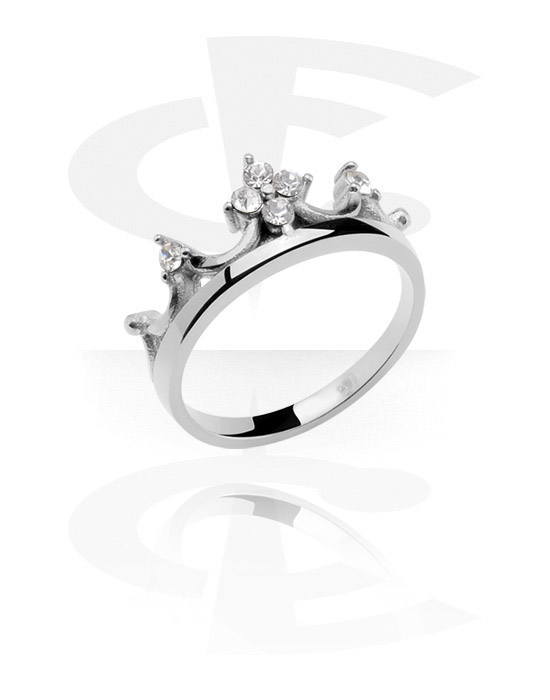 Prsteni, Midi prsten s dizajnom krune i kristalnim kamenjem, Kirurški čelik 316L