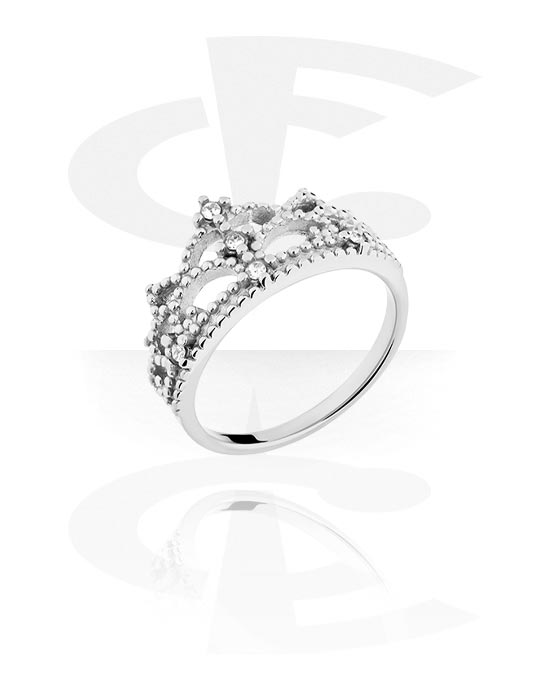 Anéis, Anel Midi com design coroa e pedras de cristal