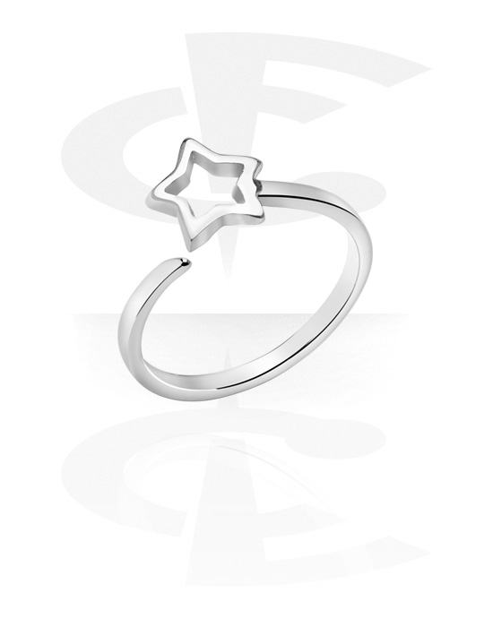 Gyűrűk, Közepes gyűrű val vel Csillag dizájn, Sebészeti acél, 316L