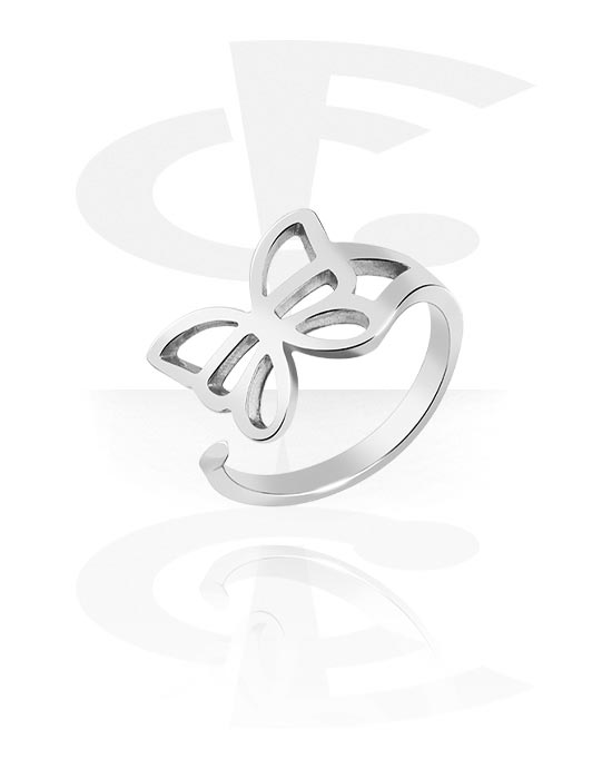Gyűrűk, Közepes gyűrű val vel Pillangó dizájn, Sebészeti acél, 316L