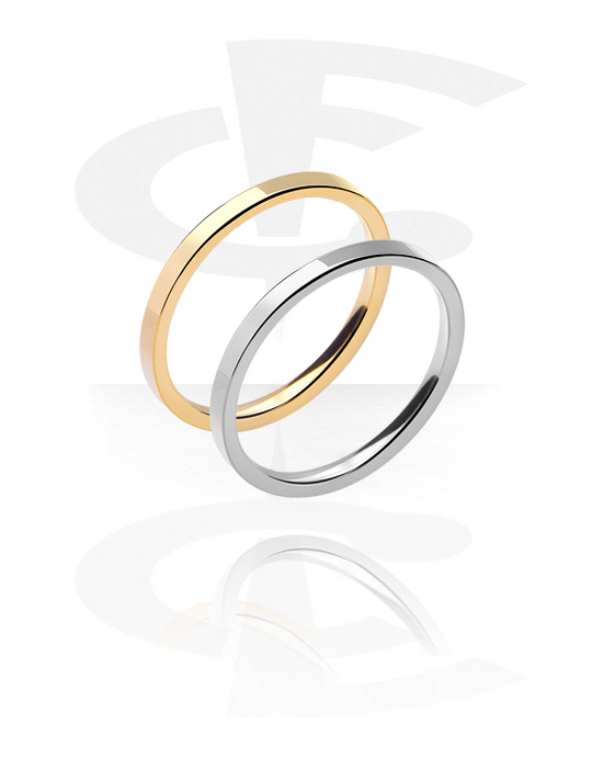 Gyűrűk, Közepes gyűrű, Sebészeti acél, 316L, Aranyozott sebészeti acél, 316L