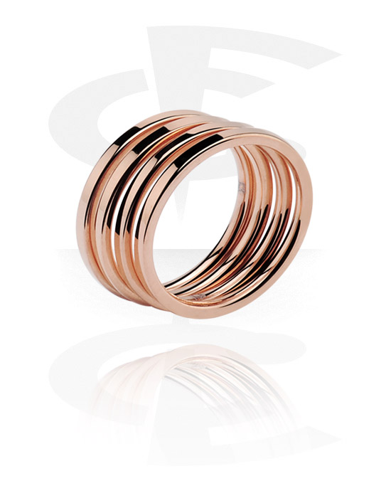 Rings, Midi Ring, Rose Gold Plated Steel