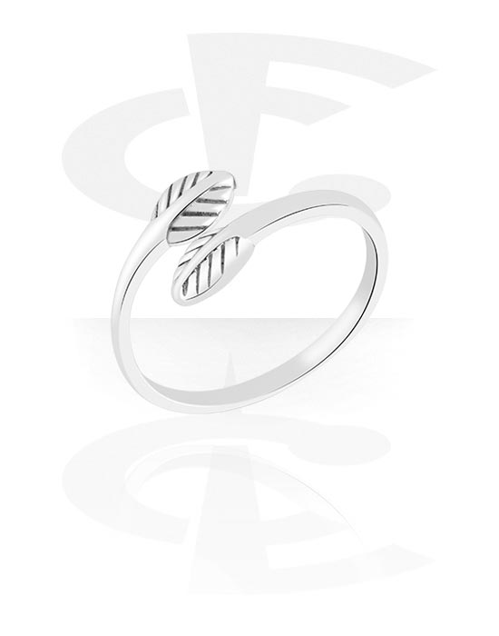 Ringer, Midi-ring med blader, Kirurgisk stål 316L