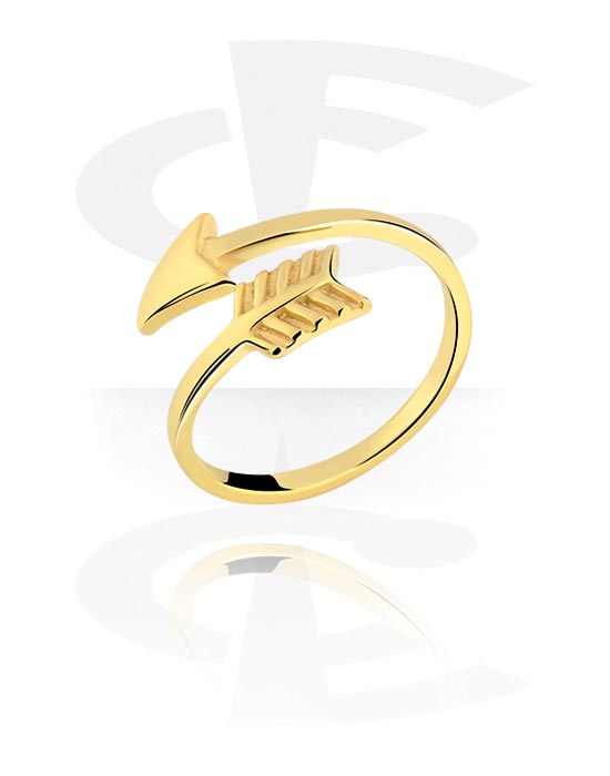Gyűrűk, Közepes gyűrű val vel Arrow Design, Aranyozott sebészeti acél, 316L