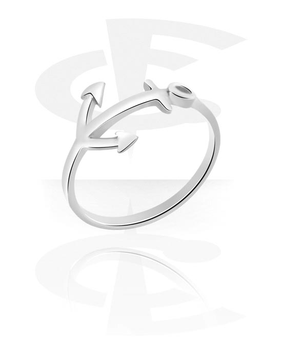 Gyűrűk, Közepes gyűrű val vel Horgony dizájn, Sebészeti acél, 316L