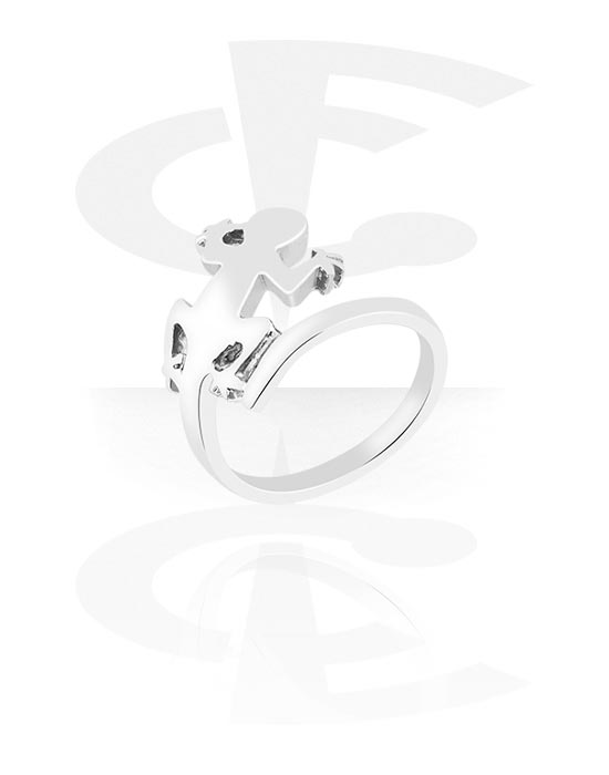 Gyűrűk, Közepes gyűrű val vel gecko design, Sebészeti acél, 316L