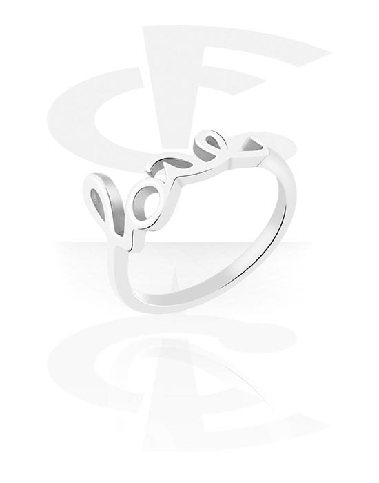 Gyűrűk, Közepes gyűrű val vel "LOVE" lettering, Sebészeti acél, 316L