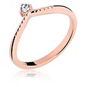 Ringer, Midi-ring med krystallstein, Rosegold Plated Surgical Steel 316L