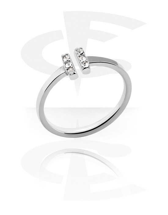 Ringe, Midi-ring med krystaller, Kirurgisk stål 316L
