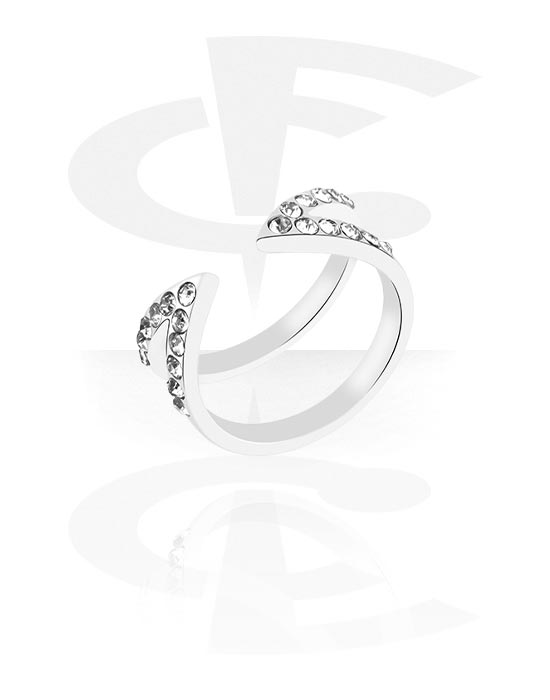 Ringer, Midi-ring med krystallsteiner, Kirurgisk stål 316L