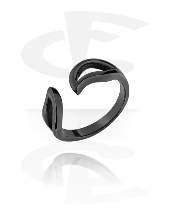 Rings, Midi Ring, Black Surgical Steel 316L