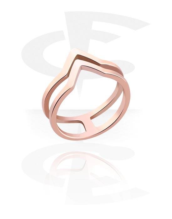 Prstani, Midi Ring, Z rožnatim zlatom pozlačeno kirurško jeklo 316L