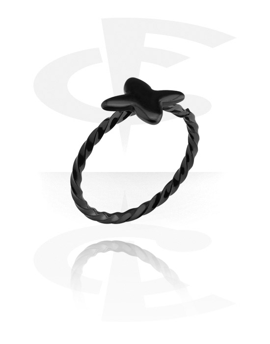 Ringe, Midi-ring, Kirurgisk stål 316L, sort kirurgisk stål 316L