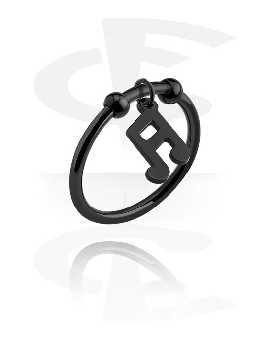 Rings, Ring with note charm, Surgical Steel 316L