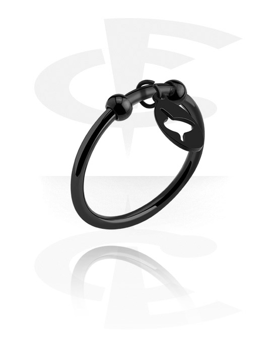 Ringen, Midi-ring, Zwart chirurgisch staal 316L