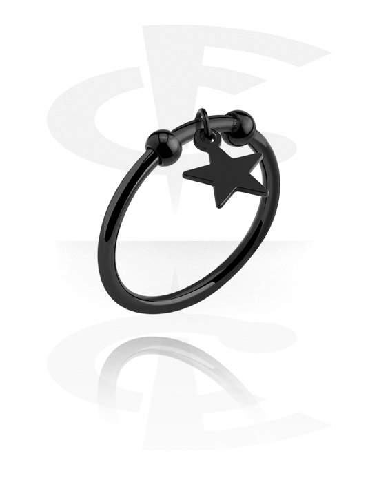 Rings, Ring with star charm, Surgical Steel 316L