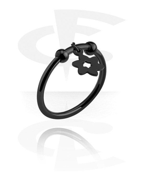 Rings, Ring with flower charm, Surgical Steel 316L