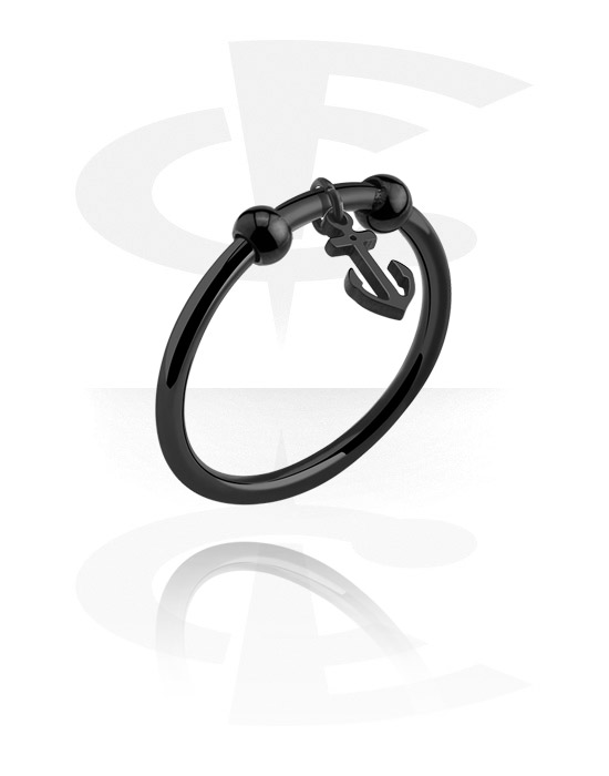 Rings, Ring with anchor charm, Surgical Steel 316L