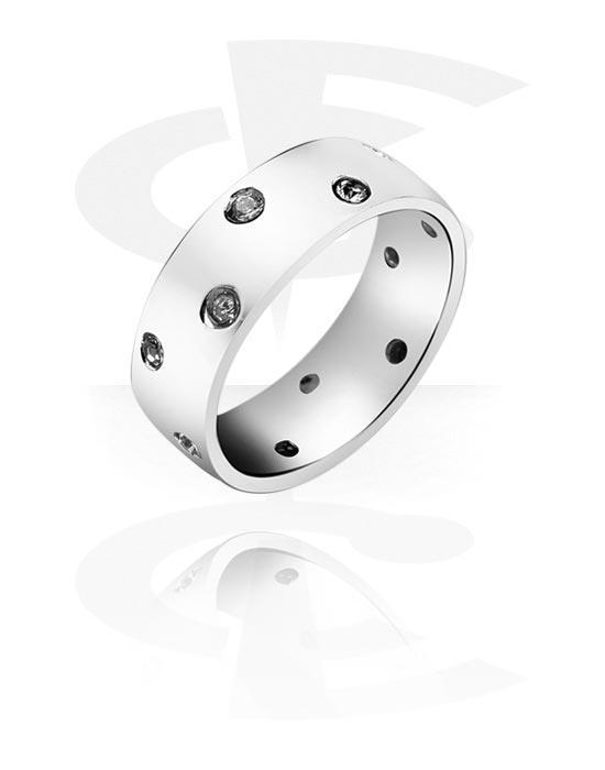 Ringen, Ring met kristalsteentjes, Chirurgisch staal 316L