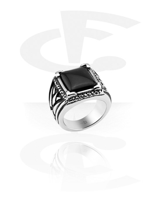 Rings, Ring, Surgical Steel 316L, Onyx Stone
