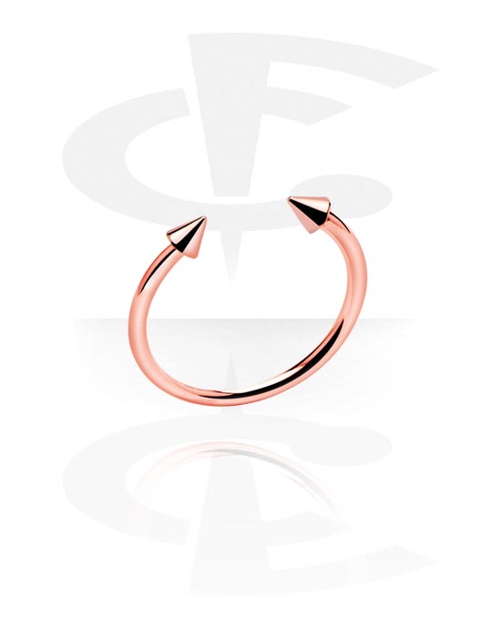 Prstani, Ring, Z rožnatim zlatom pozlačeno kirurško jeklo 316L