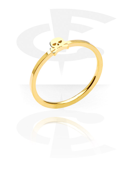 Gyűrűk, Gyűrű val vel Koponya dizájn, Aranyozott sebészeti acél, 316L