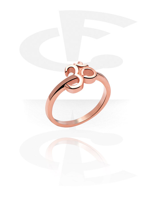 Prstene, Ring, Chirurgická oceľ 316L pozlátená ružovým zlatom