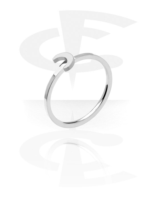 Fingerringe, Ring mit Half moon design, Chirurgenstahl 316L
