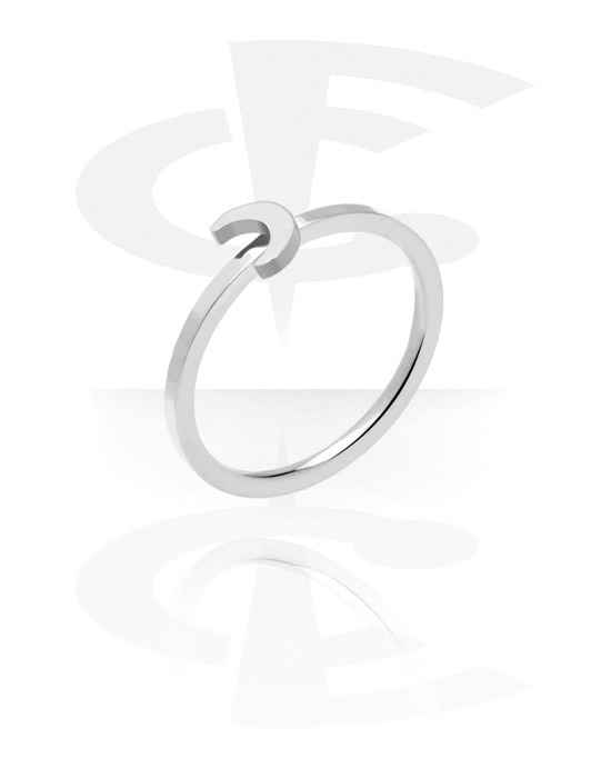 Rings, Ring with Half moon design, Surgical Steel 316L