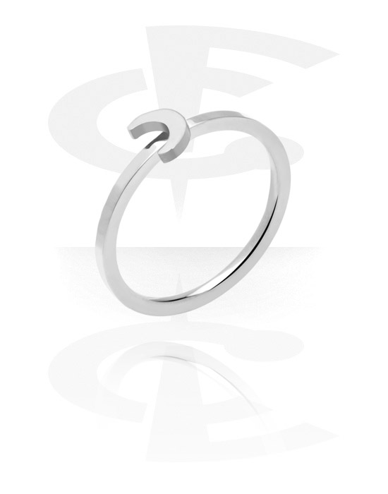 Rings, Ring with Half moon design, Surgical Steel 316L