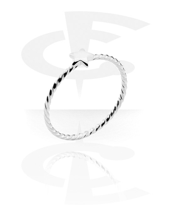 Rings, Ring with star design, Surgical Steel 316L