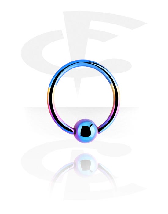 Piercinggyűrűk, Ball closure ring (surgical steel, various colours) val vel Golyó, Sebészeti acél, 316L