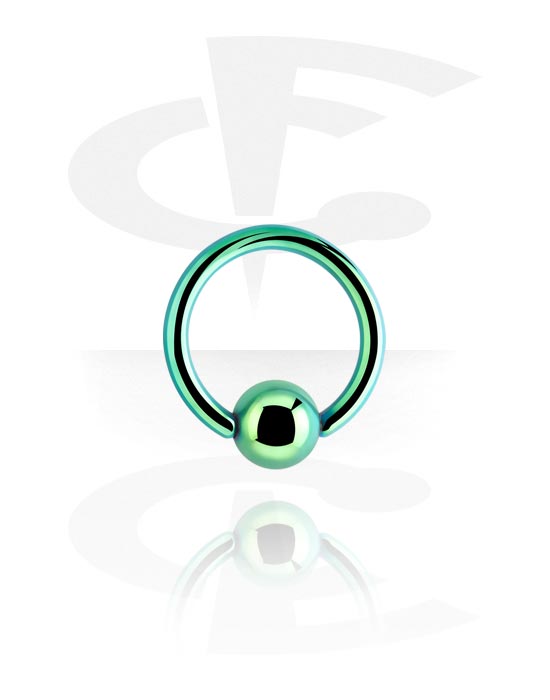Anneaux, Ball closure ring (acier chirurgical, différentes couleurs) avec boule, Acier chirurgical 316L
