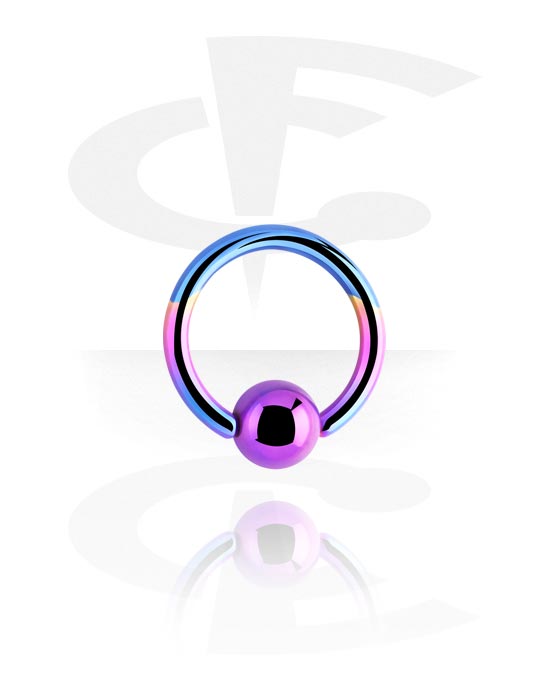 Anéis piercing, Ball closure ring (aço cirúrgico, várias cores) com bola, Aço cirúrgico 316L