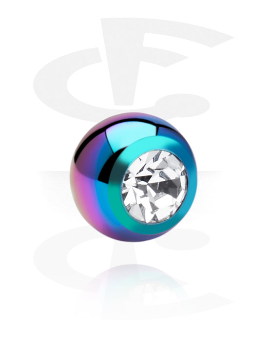 Kugler, stave m.m., Anodised Micro Jeweled Ball, Kirurgisk stål 316L