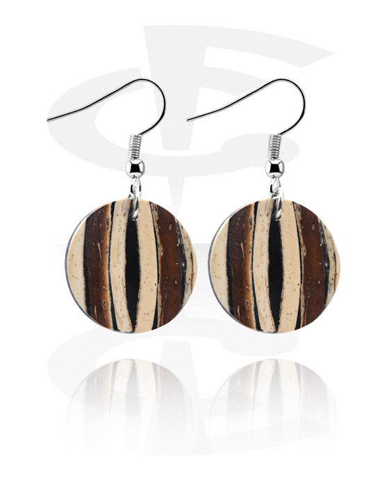 Earrings, Studs & Shields, Stripe Resin Earrings, Coconut