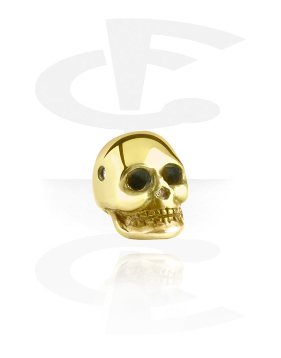 Balls, Pins & More, Attachment for ball closure rings (surgical steel, anodized) with skull design, Surgical Steel 316L