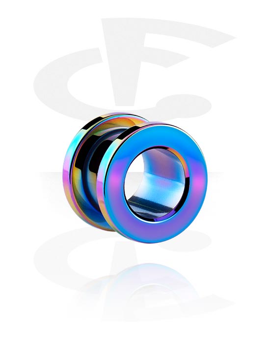 Tunnels & Plugs, Screw-on tunnel (surgical steel, various colors) with metallic look, Surgical Steel 316L