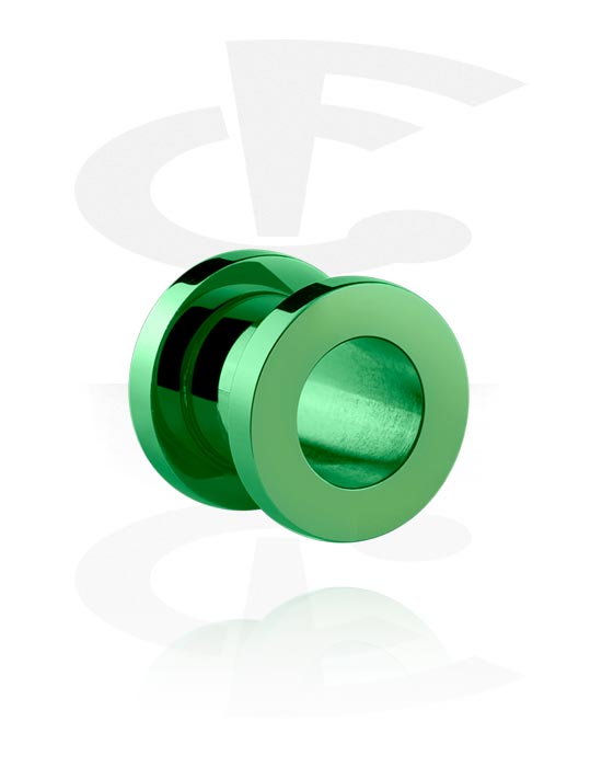 Tunnels & Plugs, Screw-on tunnel (surgical steel, various colours) with metallic look, Surgical Steel 316L