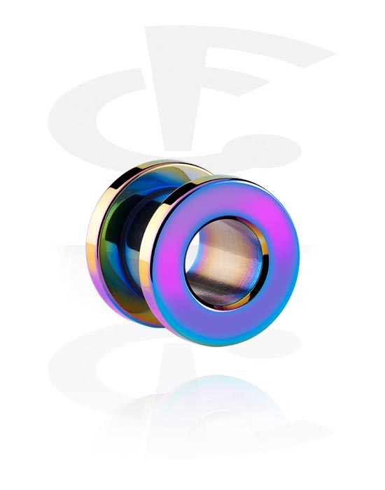 Tunnels & Plugs, Screw-on tunnel (surgical steel, various colours) with metallic look, Surgical Steel 316L