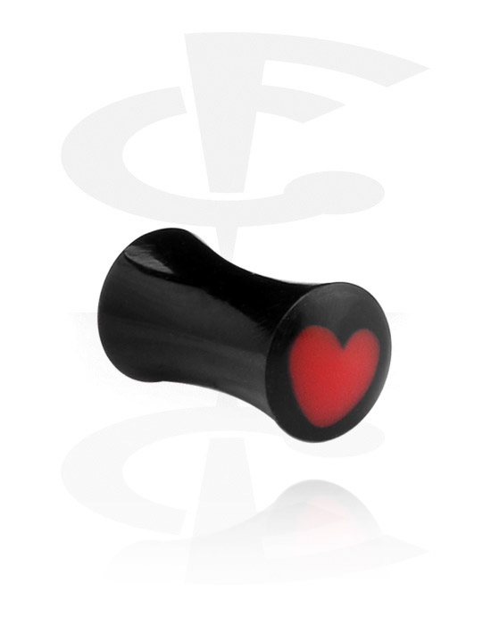 Tunnels & Plugs, Flared Plug with heart, Horn