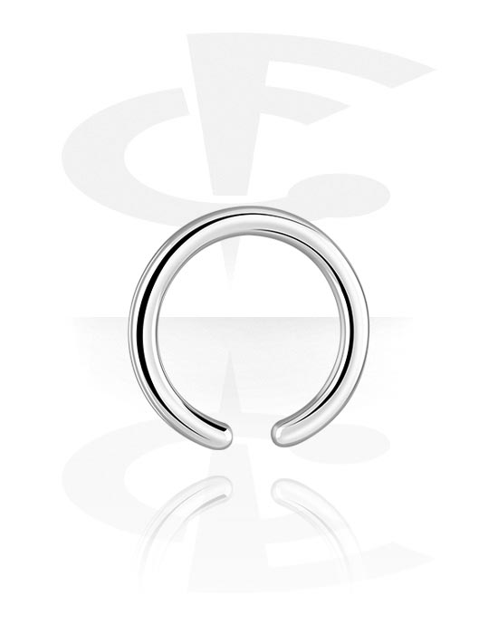 Kugler, stave m.m., Ring med kuglelukning (kirurgisk stål, sølv, blank finish), Kirurgisk stål 316L