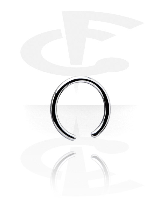 Kugler, stave m.m., Ring med kuglelukning (kirurgisk stål, sølv, blank finish), Kirurgisk stål 316L